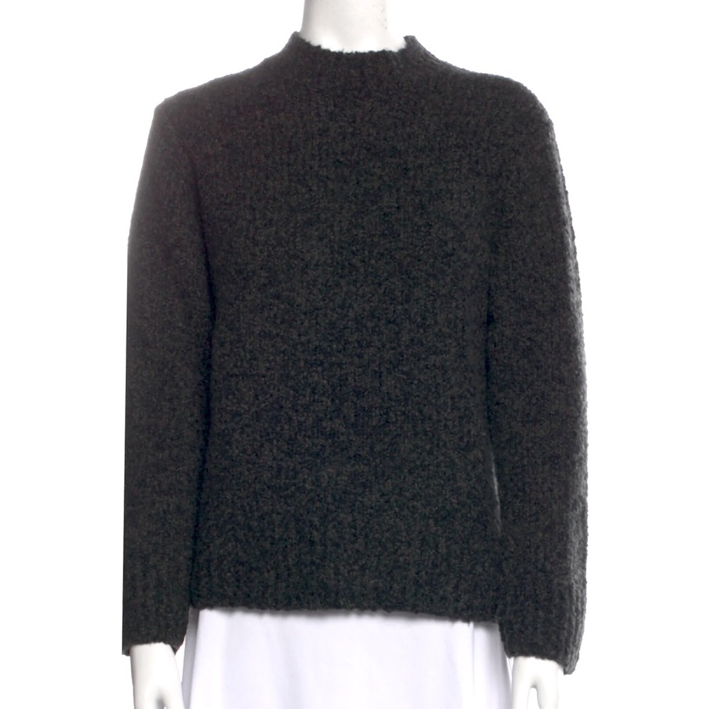 VINCE 100% Merino Wool Woven Black & Green Knitted Sweater Loose Fitting Top